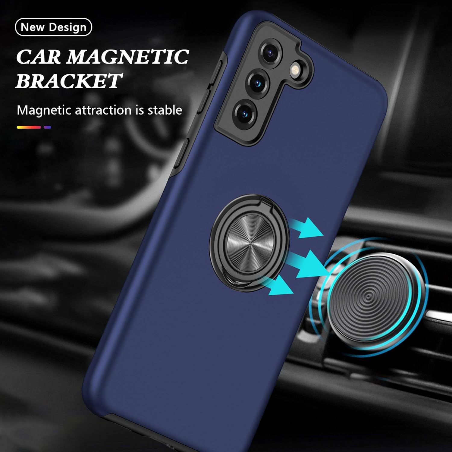 Galaxy S22 Plus Case for Samsung Galaxy S22 Plus Case Military Grade Shockproof Built-in Ring Holder Kickstand Car Mount Armor Heavy Duty Protective Case for Galaxy S22  Plus Phone Case (Blue)